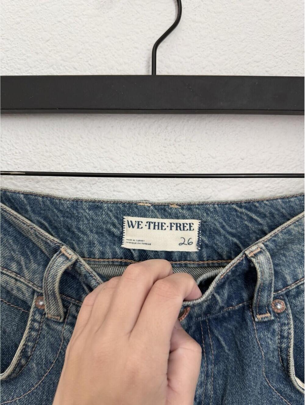 We The Free Free People Women's Benji Wide Leg Jeans Relaxed Fit Sz 26 Slouchy - Picture 4 of 9